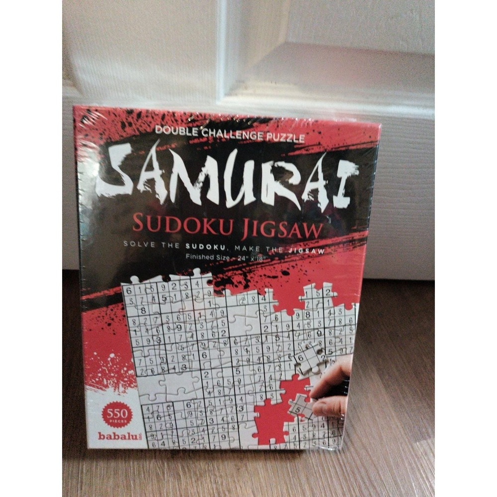 Sudoku Jigsaw Puzzle Samarai 550 piece Double Challenge Babalu 24" x 18" Sealed
